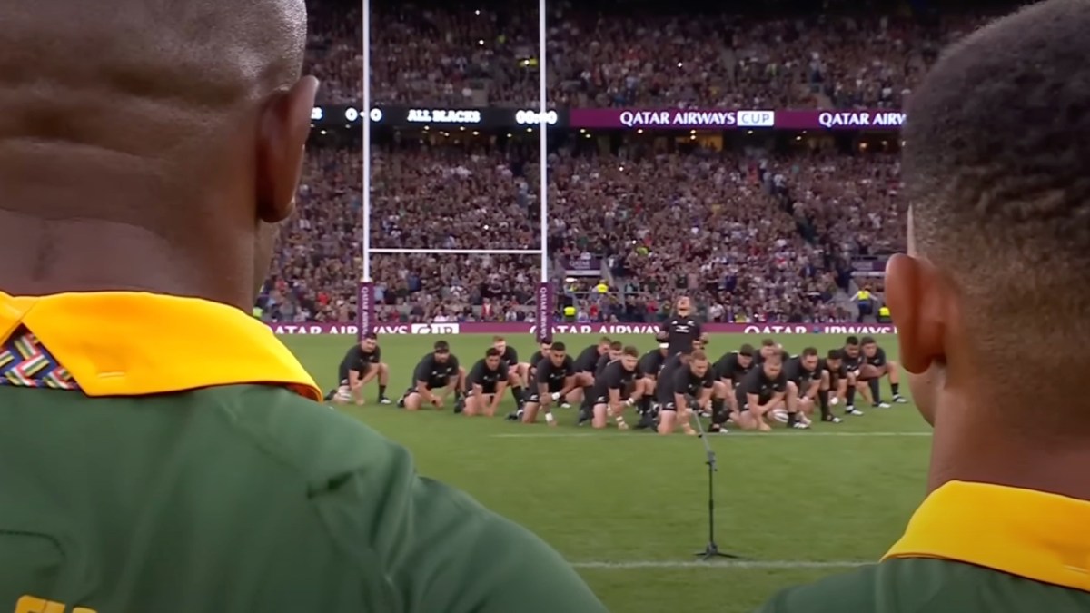 Afrique du Sud versus Nouvelle-Zélande en Coupe du monde de rugby // Source : Capture YouTube L'Équipe Afrique du Sud versus Nouvelle-Zélande en Coupe du monde de rugby // Source : Capture YouTube L'Équipe