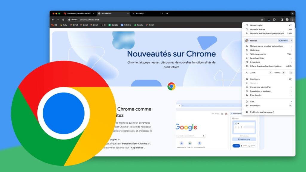 Google Chrome Redesign // Source : Numerama Google Chrome Redesign // Source : Numerama