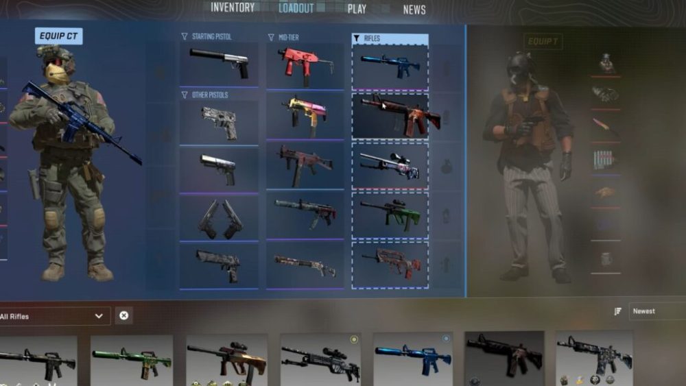 Une partie des armes de Counter-Strike 2