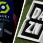 Le logo de DAZN à côté de celui de la Ligue 1 et de Canal+. // Source : DAZN Le logo de DAZN à côté de celui de la Ligue 1 et de Canal+. // Source : DAZN