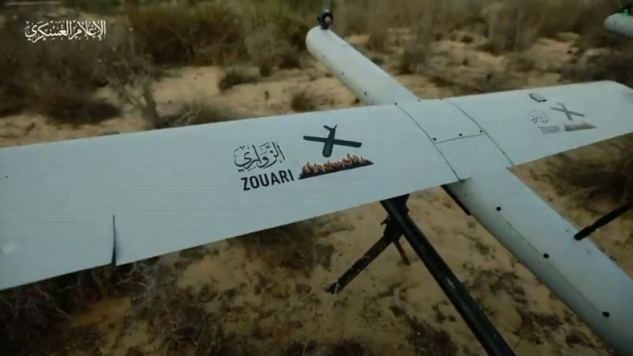 Le Hamas met en avant son nouveau drone. // Source : Drone Sec Le Hamas met en avant son nouveau drone. // Source : Drone Sec