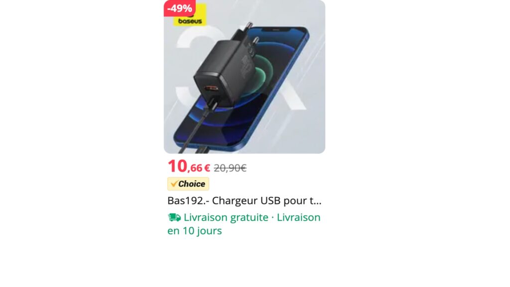 Exemple de produit « Choice » d'AliExpress // Source : AliExpress