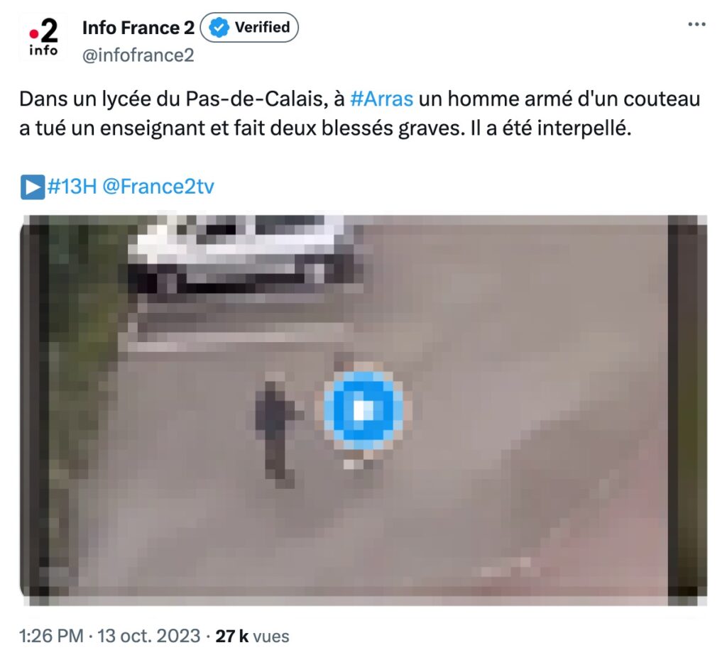 Le tweet de France 2, avec le reportage qui reprend de nombreuses vidéos choquantes de l'agression Le tweet de France 2, avec le reportage qui reprend de nombreuses vidéos choquantes de l'agression