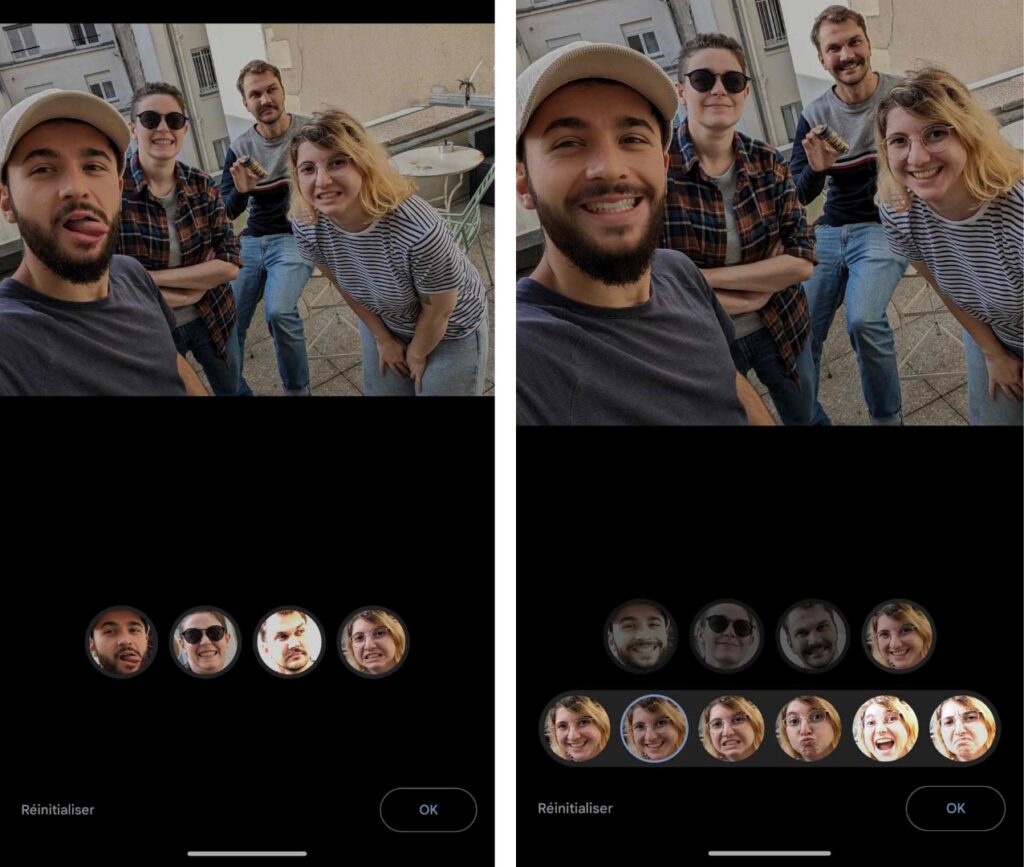 Avant / après. Il s'agit de la même photo, avec des visages modifiés pour tout le monde. Avant / après. Il s'agit de la même photo, avec des visages modifiés pour tout le monde.