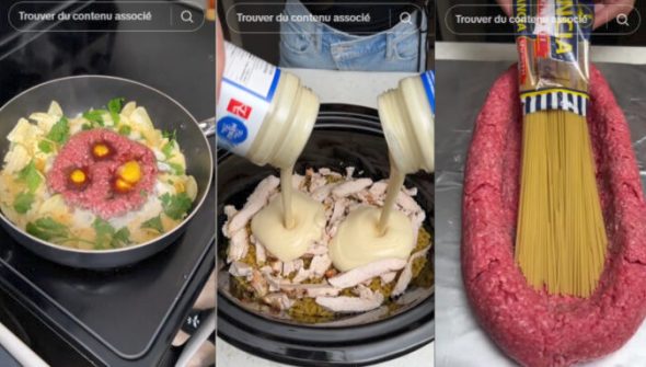Des exemples de "food gore" // Source : TikTok Des exemples de "food gore" // Source : TikTok