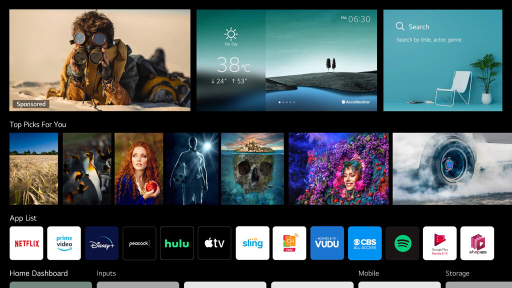 WebOS est une interface élégante et performante // Source : LG WebOS est une interface élégante et performante // Source : LG