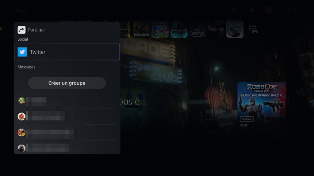 Plus de Twitter intégré dans la PS5 // Source : Capture PS5 Plus de Twitter intégré dans la PS5 // Source : Capture PS5