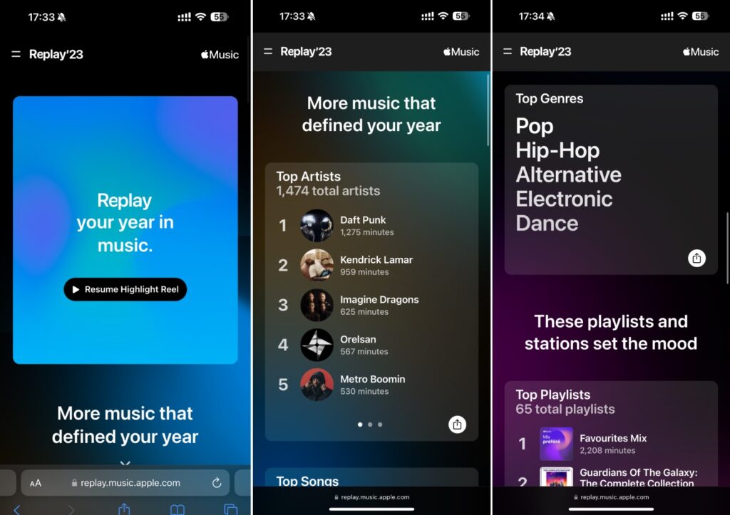 Le site Apple Music Replay 2023. Le site Apple Music Replay 2023.