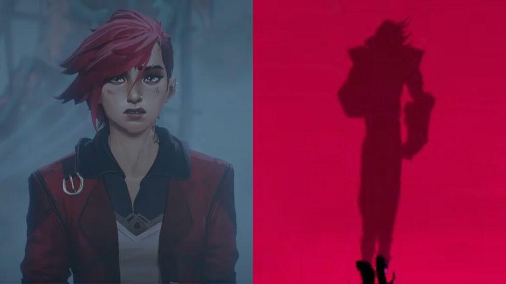 Les différences dans la tenue de Vi laisse présager le pire // Source : Fortine / Netflix - Capture d'écran et montage Numerama Les différences dans la tenue de Vi laisse présager le pire // Source : Fortine / Netflix - Capture d'écran et montage Numerama