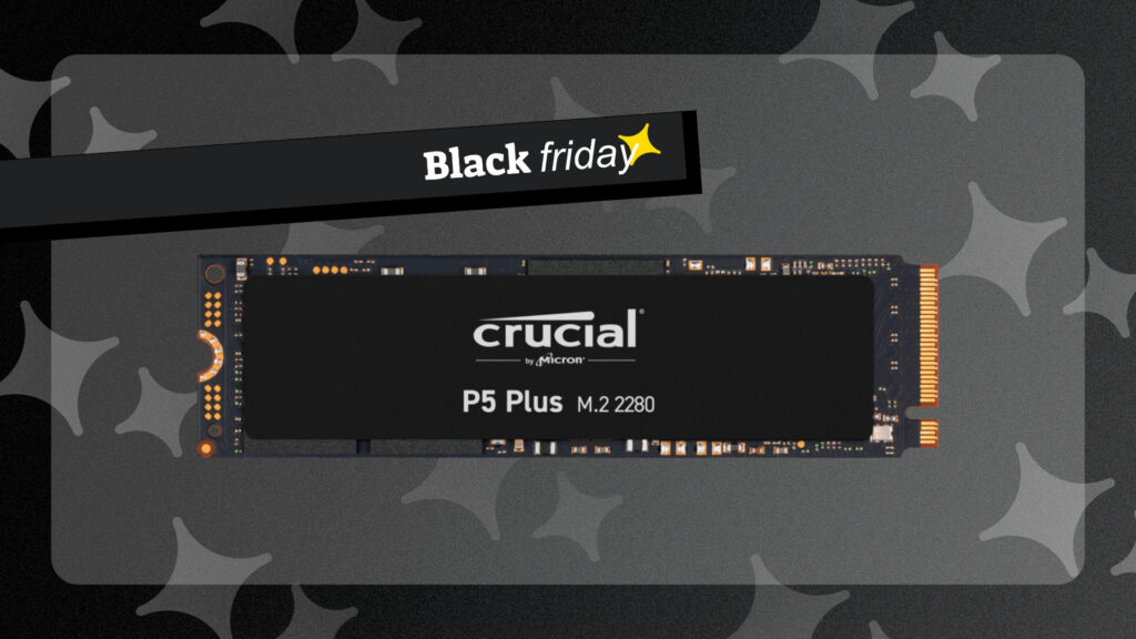 SSD Crucial P5 Plus // Source : Montage Numerama SSD Crucial P5 Plus // Source : Montage Numerama