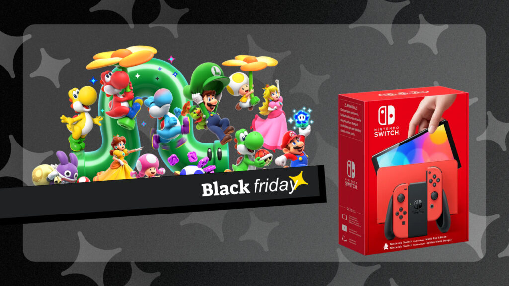 Mario Wonder à moins de 30 e avec la Switcj OLED // Source : Montage Numerama Mario Wonder à moins de 30 e avec la Switcj OLED // Source : Montage Numerama