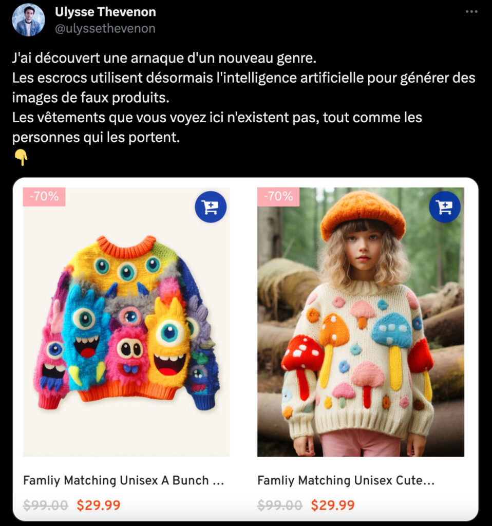 Le message sur X // Source : X / Ulysse Thevenon Le message sur X // Source : X / Ulysse Thevenon