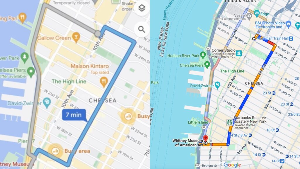 Les nouvelles couleurs de Google Maps // Source : Google / Capture d'écran Numerama Les nouvelles couleurs de Google Maps // Source : Google / Capture d'écran Numerama