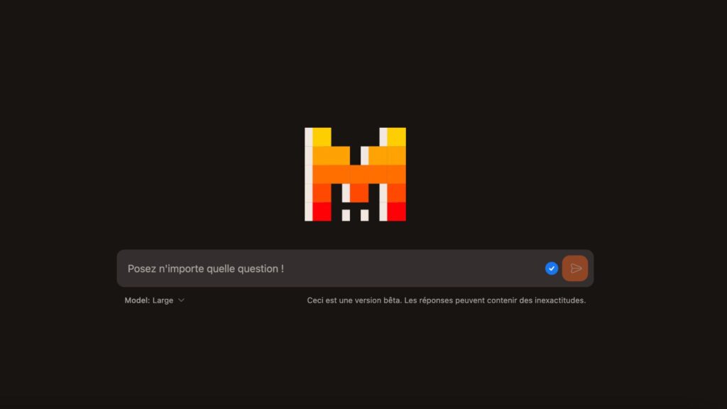 Le Chat, l'IA de Mistral // Source : Mistral Le Chat, l'IA de Mistral // Source : Mistral