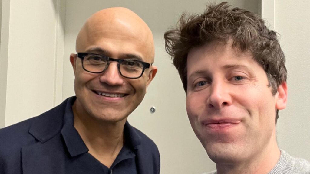 Satya Nadella et Sam Altman. // Source : X Satya Nadella et Sam Altman. // Source : X