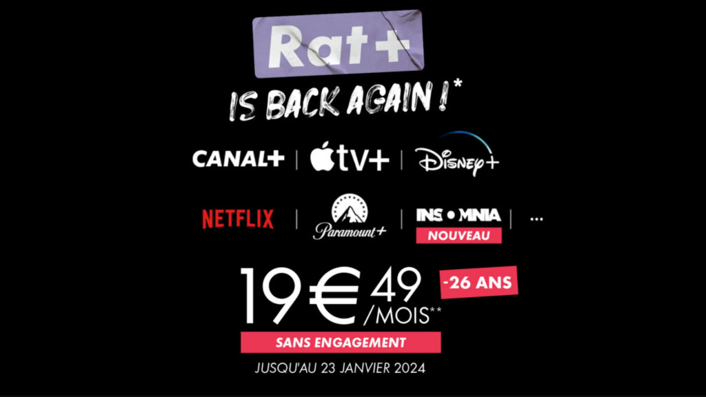 L'offre Rat+ de Canal+ // Source : Canal+ L'offre Rat+ de Canal+ // Source : Canal+