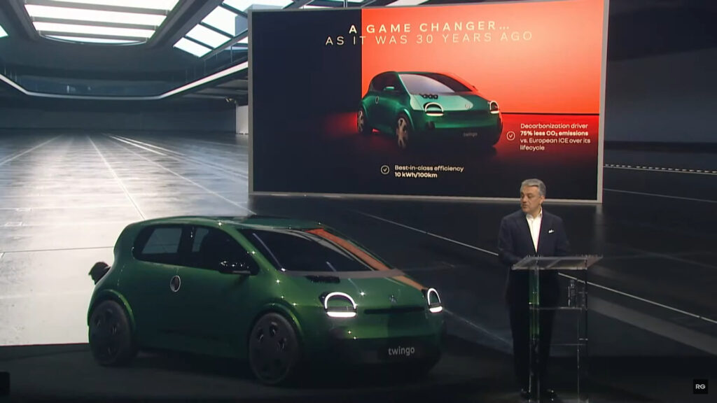 Présentation du concept Renault Twingo (2026) // Source : extrait vidéo de la conférence Ampère Présentation du concept Renault Twingo (2026) // Source : extrait vidéo de la conférence Ampère