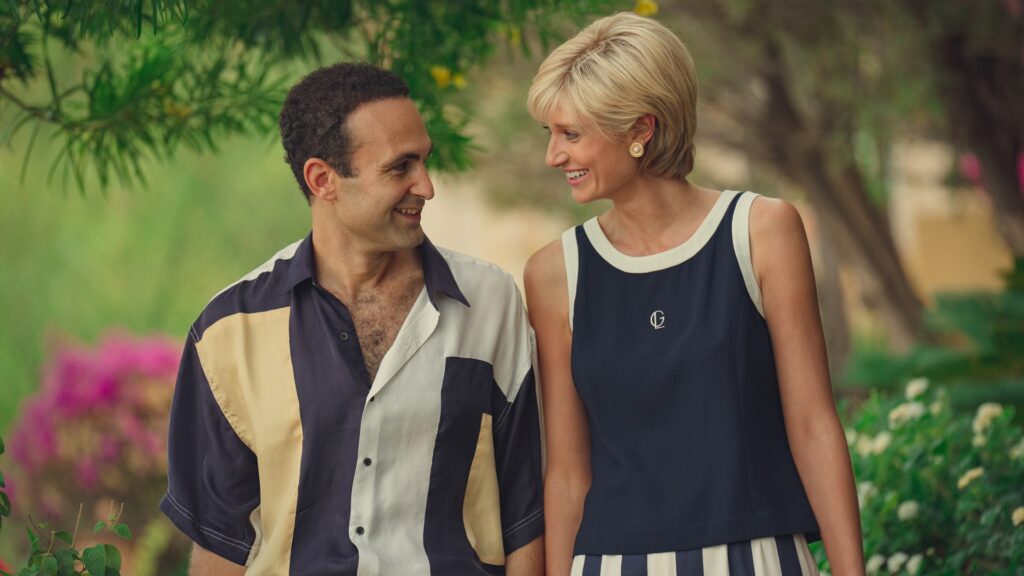 L'amour naissant entre Diana Spencer et Dodi Al-Fayed infuse les 4 premiers épisodes de cette saison 6 // Source : Daniel Escale/Netflix L'amour naissant entre Diana Spencer et Dodi Al-Fayed infuse les 4 premiers épisodes de cette saison 6 // Source : Daniel Escale/Netflix