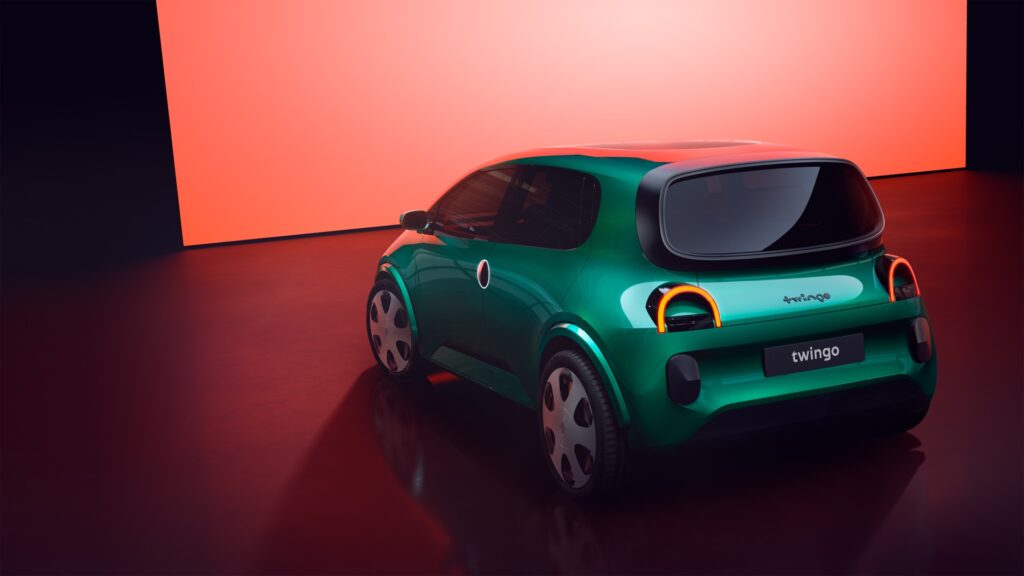 Concept Renault Twingo électrique en 3/4 arrière // Source : Renault Concept Renault Twingo électrique en 3/4 arrière // Source : Renault