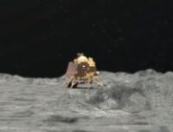 Vue d'artiste de Vikram sur la Lune. // Source : Capture YouTube ISRO Official Vue d'artiste de Vikram sur la Lune. // Source : Capture YouTube ISRO Official