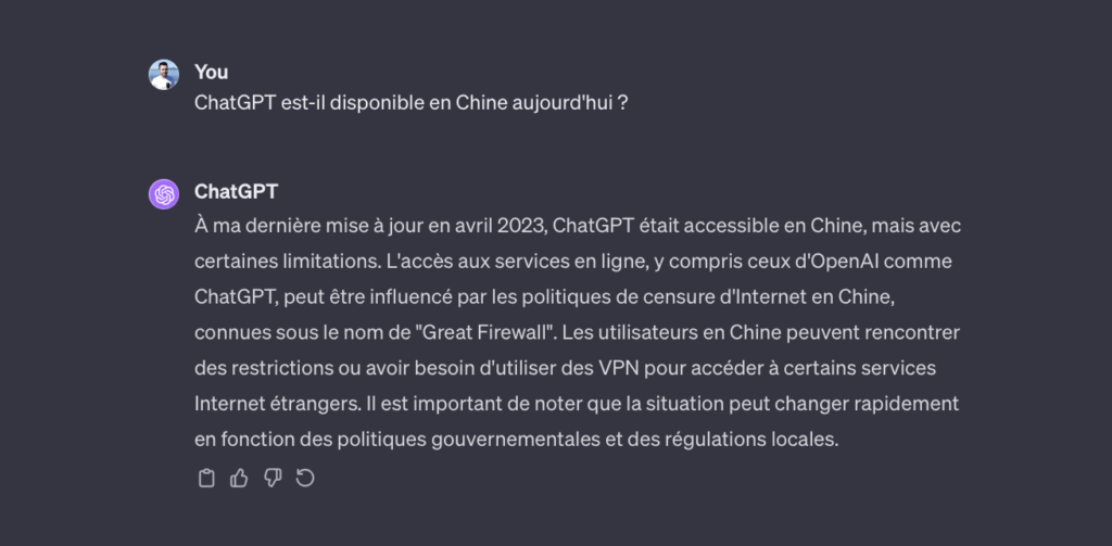L'interface de ChatGPT. // Source : Capture Numerama