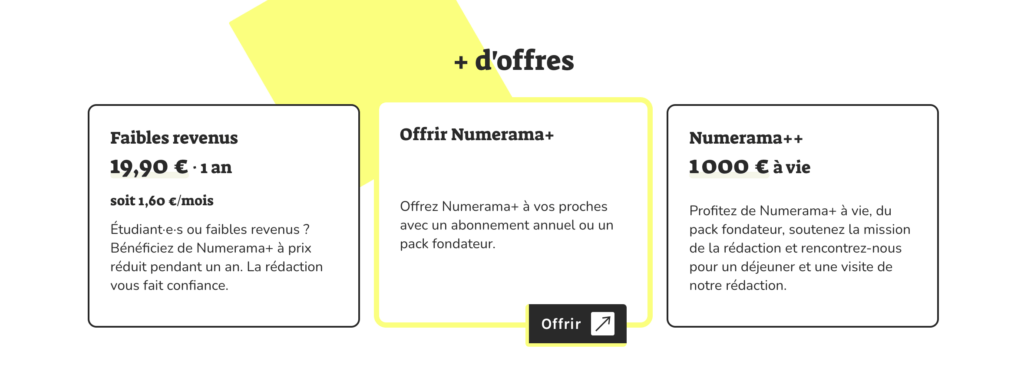 Il faut faire défiler juste en dessous des offres principales pour trouver l'option cadeau Il faut faire défiler juste en dessous des offres principales pour trouver l'option cadeau