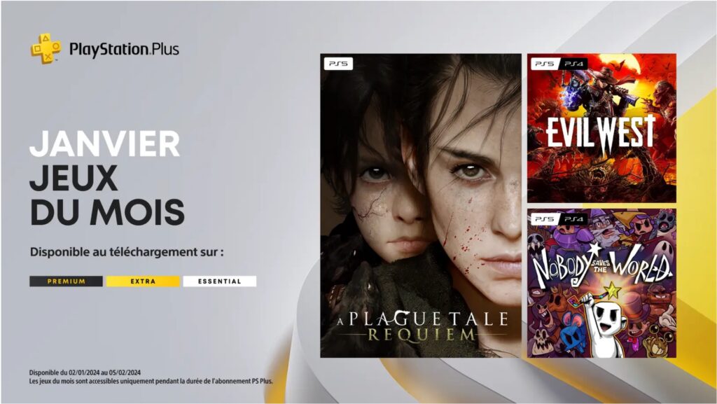 PlayStation Plus en janvier 2024 // Source : Sony PlayStation Plus en janvier 2024 // Source : Sony