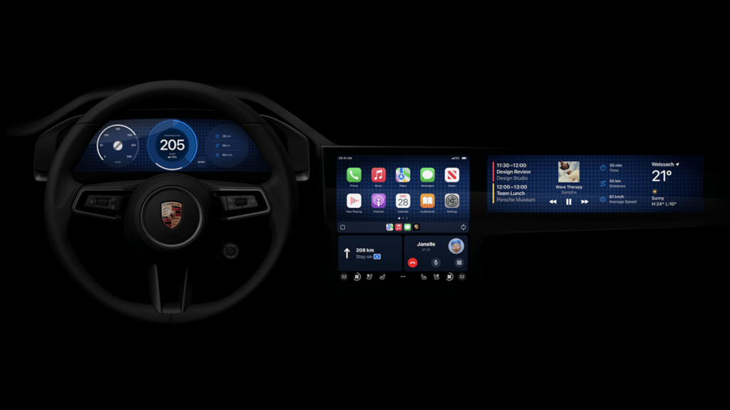 Apple CarPlay 2.0 dans une Porsche // Source : Apple (via Car and driver) Apple CarPlay 2.0 dans une Porsche // Source : Apple (via Car and driver)