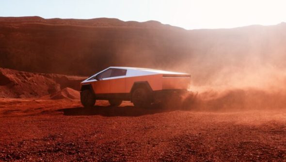 Le Tesla Cybertruck en off-road // Source : Tesla Le Tesla Cybertruck en off-road // Source : Tesla