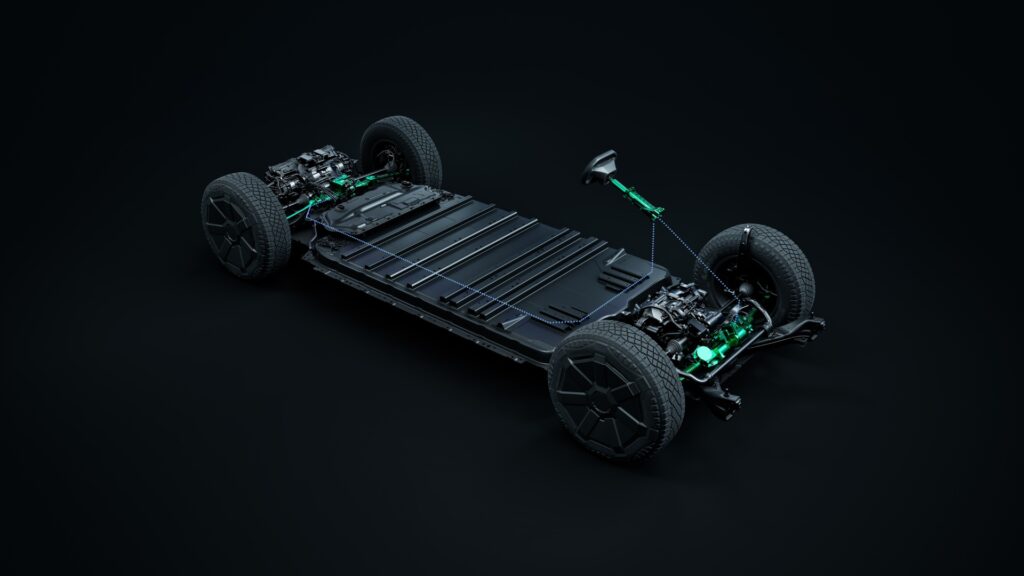 Le steer-by-wire du Tesla Cybertruck. // Source : Tesla Le steer-by-wire du Tesla Cybertruck. // Source : Tesla