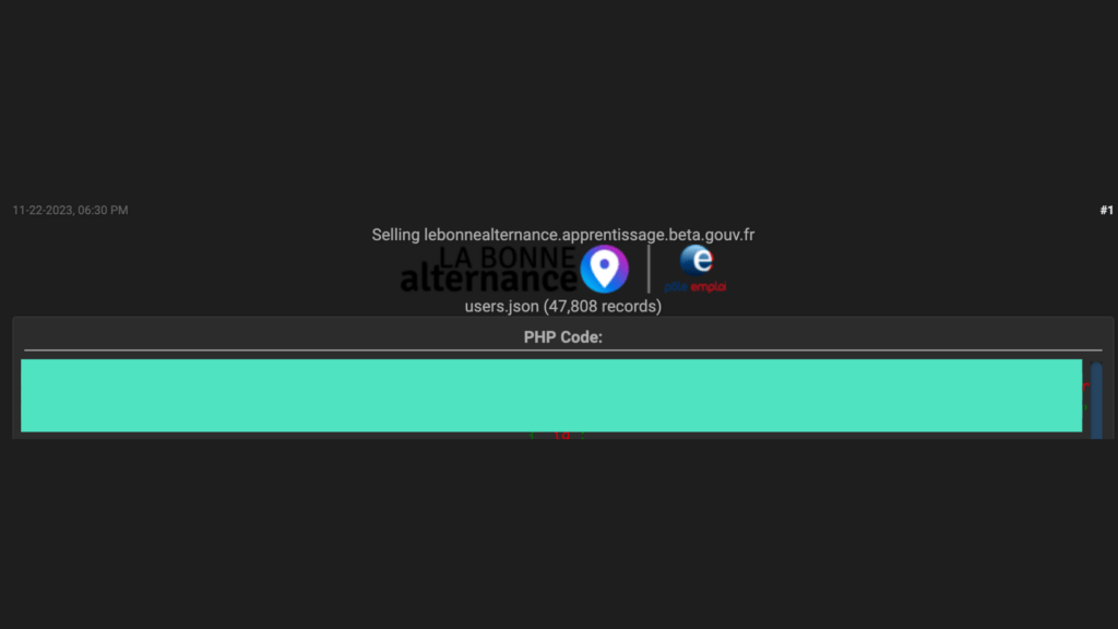 L'annonce de vente sur un site de hacker. // Source : Numerama L'annonce de vente sur un site de hacker. // Source : Numerama
