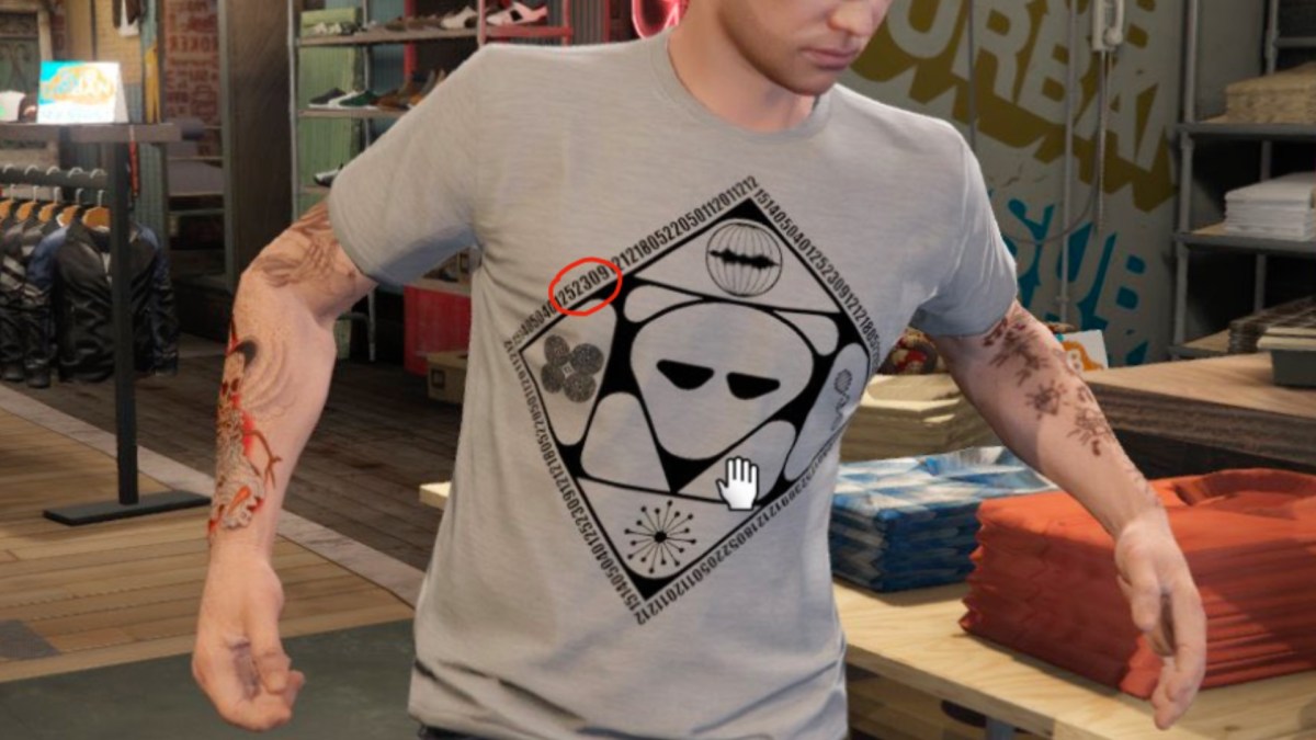 Le t-shirt« ??? » de GTA Online. // Source : GTAForum Le t-shirt« ??? » de GTA Online. // Source : GTAForum