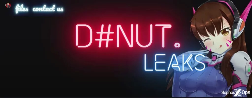 Donut Leak a opté pour un page d'accueil plus « percutante ». // Source : Sophos Donut Leak a opté pour un page d'accueil plus « percutante ». // Source : Sophos