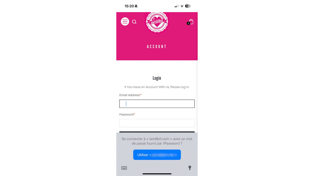Une fois les autorisation d’usage accordées, 1Password nous aide à nous connecter facilement aux différents sites web et applications. // Source : Capture d'écran Une fois les autorisation d’usage accordées, 1Password nous aide à nous connecter facilement aux différents sites web et applications. // Source : Capture d'écran