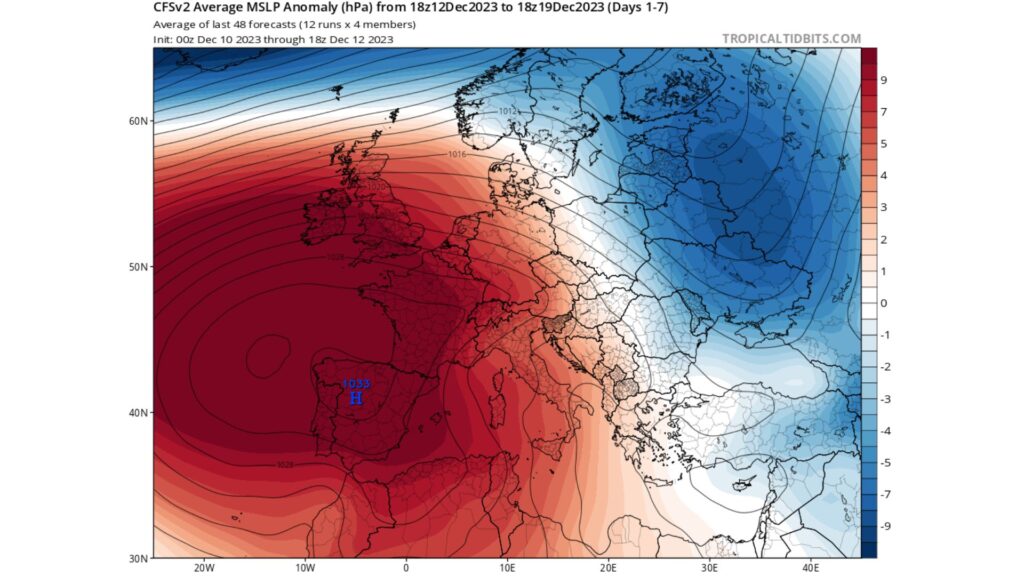 La « patate anticyclonique ». // Source : Via X @StevenTual_off La « patate anticyclonique ». // Source : Via X @StevenTual_off