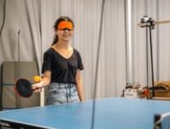 Un dispositif pour rendre le tennis de table accessible // Source : Phoebe Peng Un dispositif pour rendre le tennis de table accessible // Source : Phoebe Peng