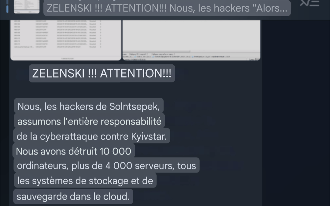 La revendication sur la chaîne Telegram des hackers. // Source : Numerama La revendication sur la chaîne Telegram des hackers. // Source : Numerama