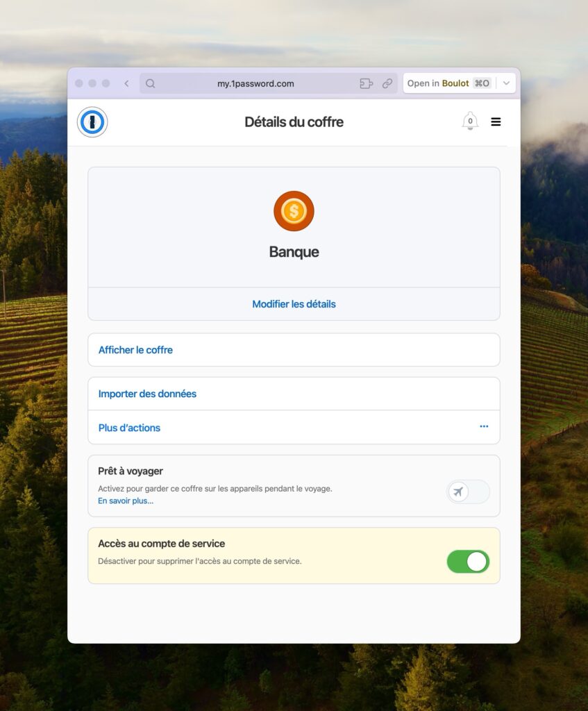Le mode voyage est l’une des fonctionnalités les plus ingénieuses de 1Password. // Source : Capture d'écran Le mode voyage est l’une des fonctionnalités les plus ingénieuses de 1Password. // Source : Capture d'écran
