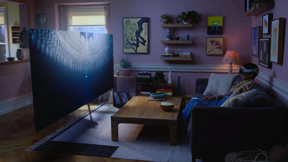 Regarder la télé dans le Vision Pro, bientôt une réalité. // Source : Apple Regarder la télé dans le Vision Pro, bientôt une réalité. // Source : Apple