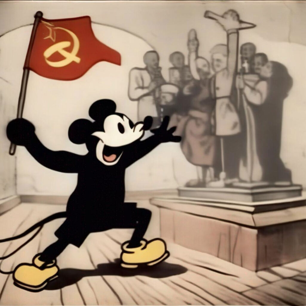 Mickey en train d'inspirer la révolution communiste // Source : Pierre-Carl Langlais Mickey en train d'inspirer la révolution communiste // Source : Pierre-Carl Langlais