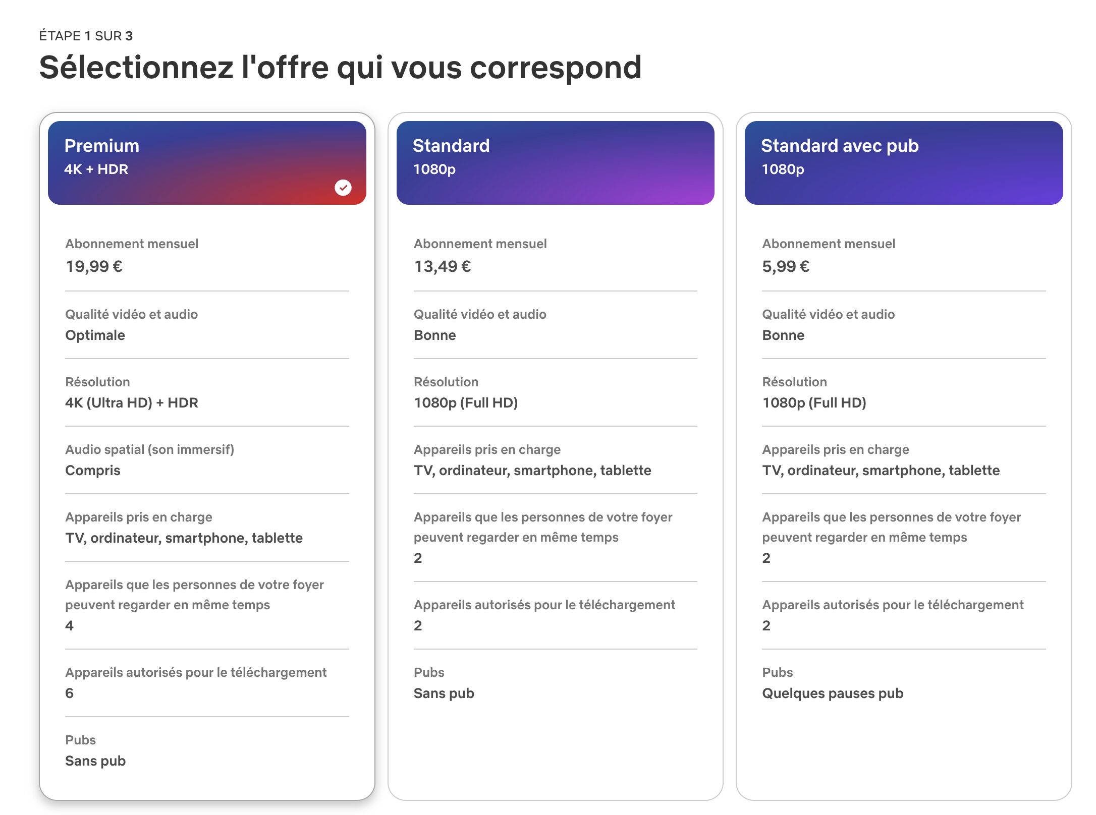 Les offres de Netflix France en janvier 2024. Les offres de Netflix France en janvier 2024.