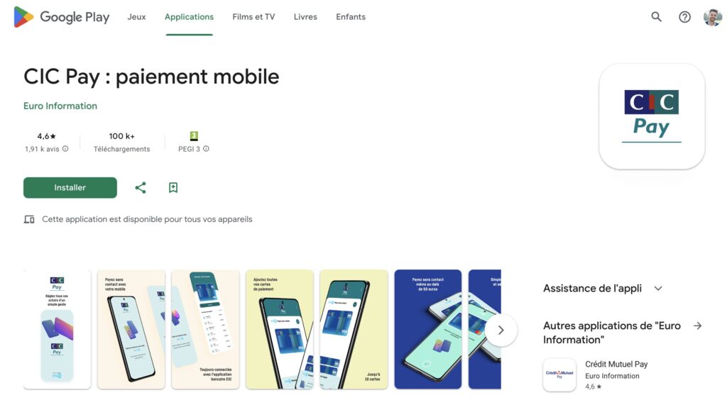 Sur Android, la CIC ne propose pas ses cartes de paiement dans Google Pay. Il faut installer CIC Pay, sur le Google Play Store. Sur Android, la CIC ne propose pas ses cartes de paiement dans Google Pay. Il faut installer CIC Pay, sur le Google Play Store.