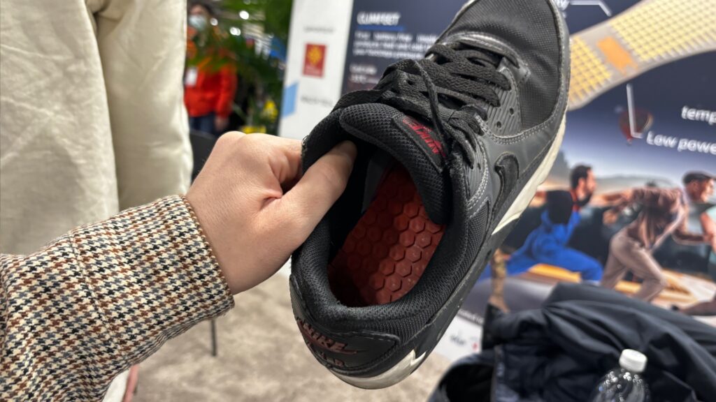 La semelle de SoleCooler dans une chaussure. La semelle de SoleCooler dans une chaussure.