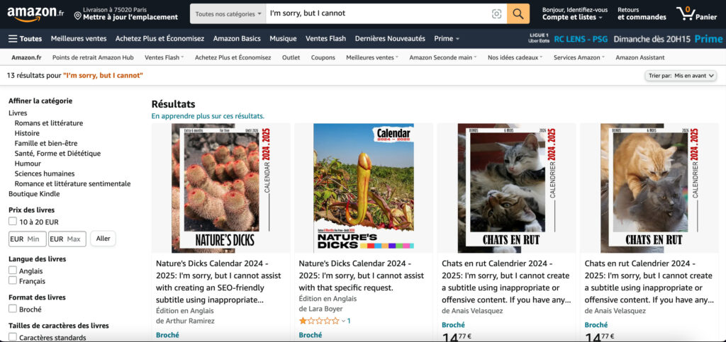 Le pire d'Amazon // Source : Capture d'écran Amazon Le pire d'Amazon // Source : Capture d'écran Amazon