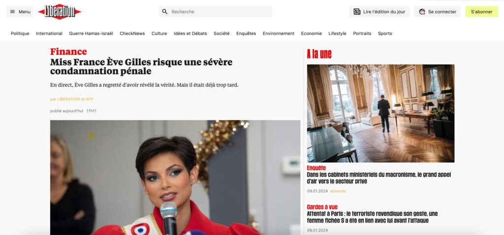 Le faux site Libération // Source : Capture d'écran Numerama Le faux site Libération // Source : Capture d'écran Numerama
