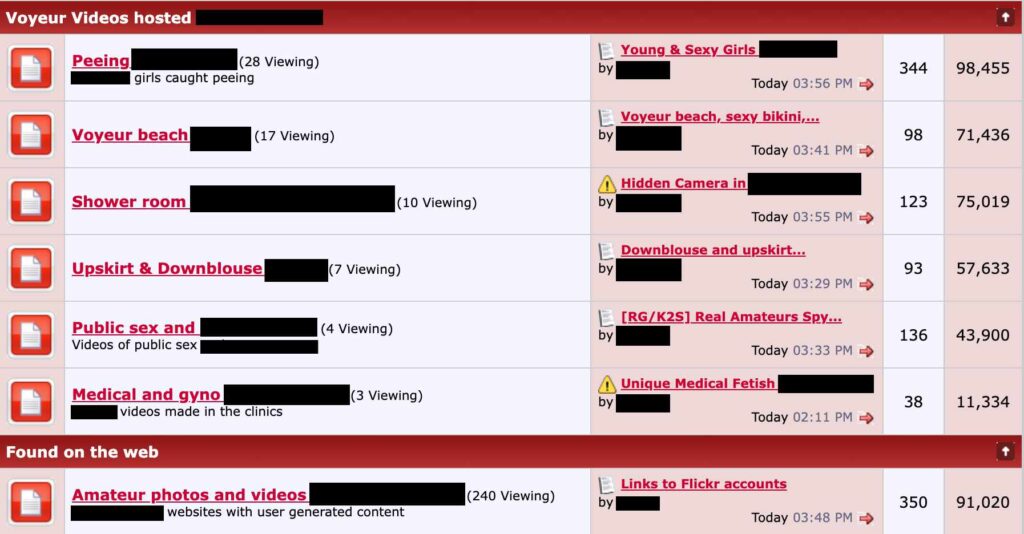 Les sections sur l'un de ces forums // Source : Capture d'écran Numerama Les sections sur l'un de ces forums // Source : Capture d'écran Numerama