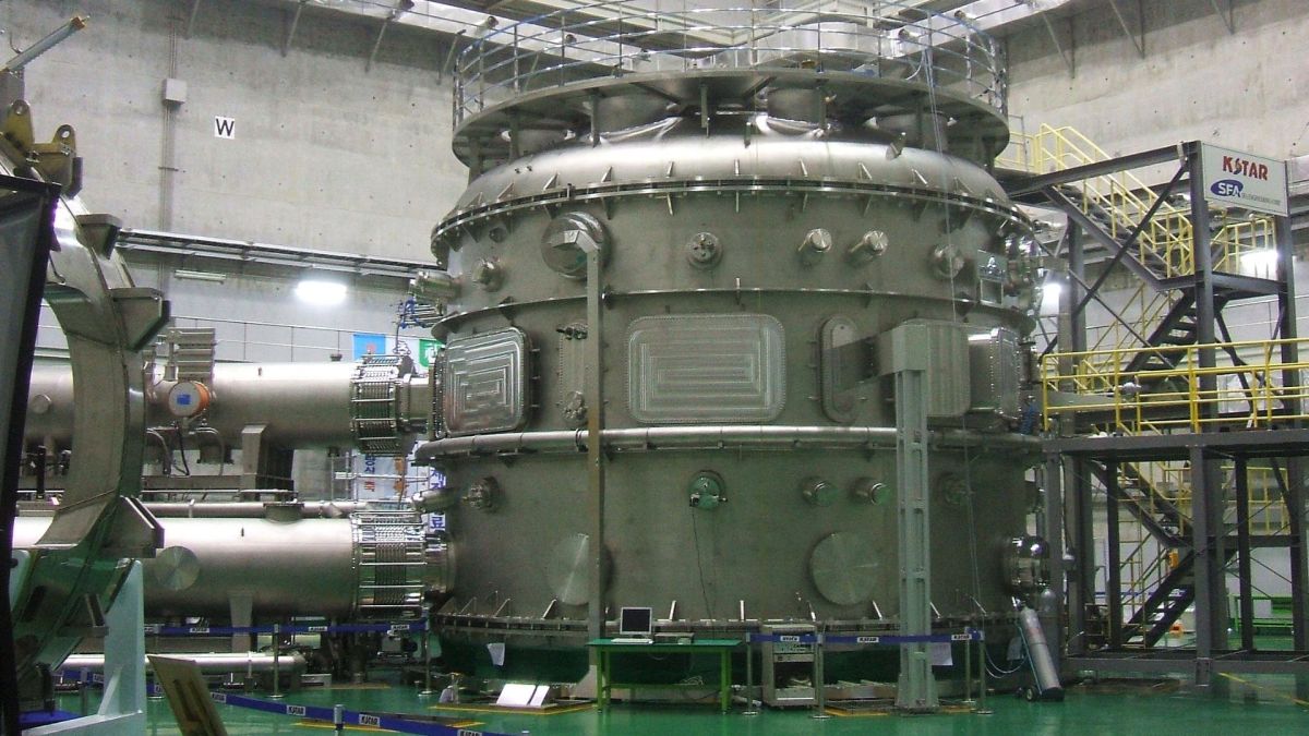 Le tokamak, réacteur à fusion nucléaire, KSTAR. Installé en Corée du Sud. // Source : Korea Institute of Fusion Energy (KFE) Le tokamak, réacteur à fusion nucléaire, KSTAR. Installé en Corée du Sud. // Source : Korea Institute of Fusion Energy (KFE)