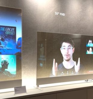 Les écrans transparents de LG Display sont déclinés en trois tailles. // Source : Numerama