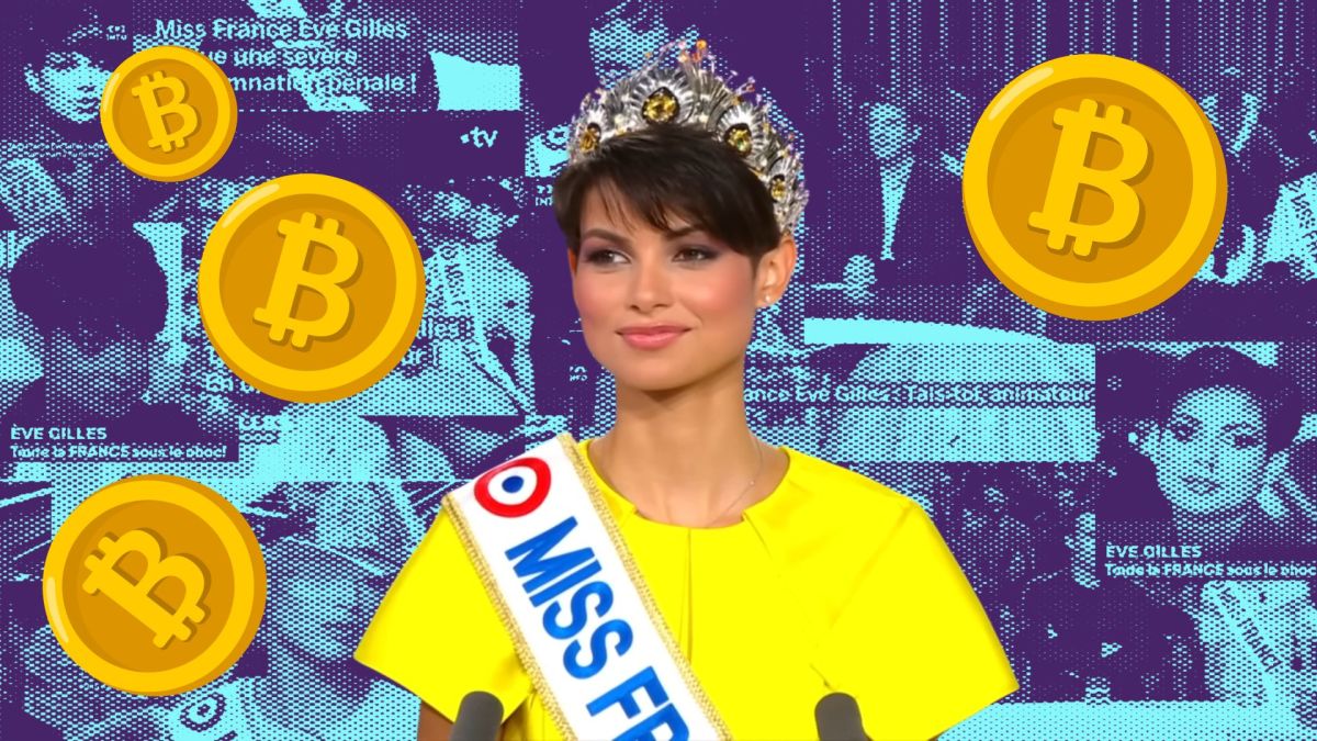 L'image d'Èves Gilles, Miss France 2024, est détournée pour promouvoir une arnaque crypto // Source : Montage Numerama L'image d'Èves Gilles, Miss France 2024, est détournée pour promouvoir une arnaque crypto // Source : Montage Numerama