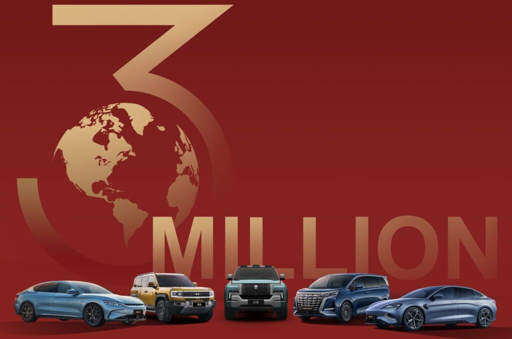 BYD a vendu 3 millions de voitures en 2023 // Source : BYD BYD a vendu 3 millions de voitures en 2023 // Source : BYD